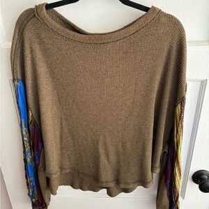 We the free Sweater with Colorful Sleeves